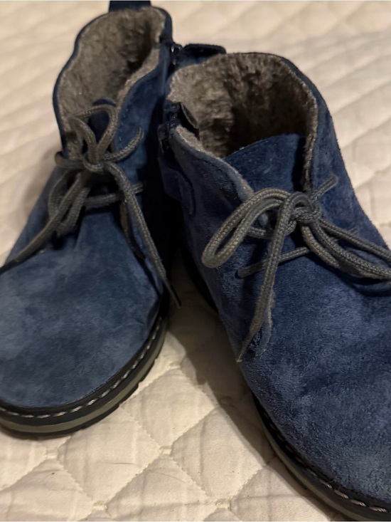 EST Next.82 Other - Kids Blue Suede Winter Boots with Faux Fur Lining